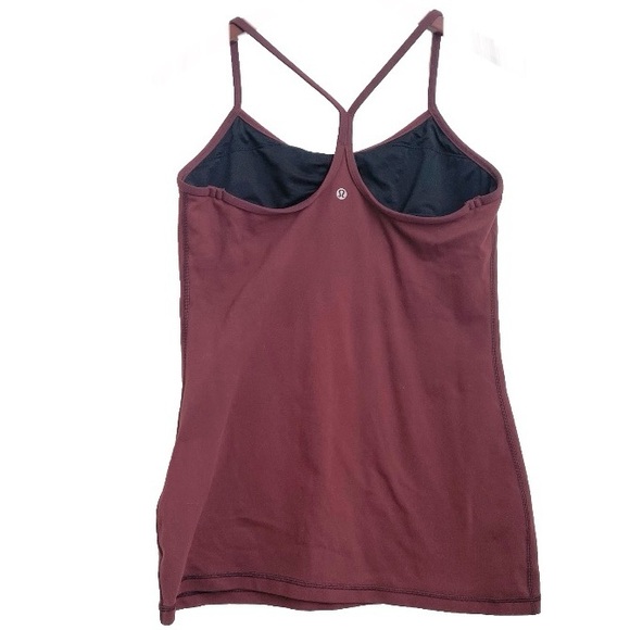 LULULEMON Power Y Tank Luon Bordeaux Drama Maroon Tank Size 10 - Picture 2 of 9